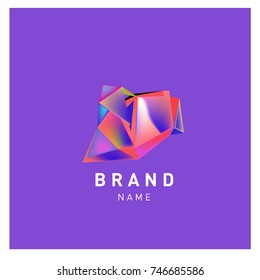 Abstract Vector Geometric 3d gradient Logo Brand Company Design Template