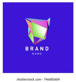 Abstract Vector Geometric 3d gradient Logo Brand Company Design Template
