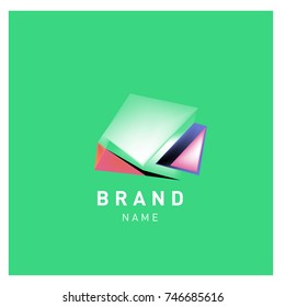 Abstract Vector Geometric 3d gradient Logo Brand Company Design Template