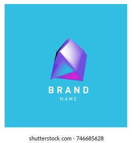 Abstract Vector Geometric 3d gradient Logo Brand Company Design Template