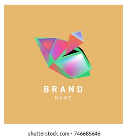 Abstract Vector Geometric 3d gradient Logo Brand Company Design Template