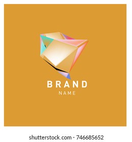 Abstract Vector Geometric 3d gradient Logo Brand Company Design Template
