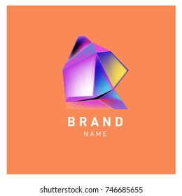 Abstract Vector Geometric 3d gradient Logo Brand Company Design Template