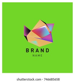 Abstract Vector Geometric 3d gradient Logo Brand Company Design Template