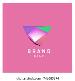 Abstract Vector Geometric 3d gradient Logo Brand Company Design Template