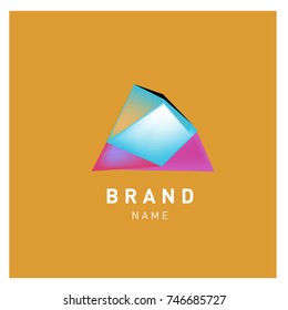Abstract Vector Geometric 3d gradient Logo Brand Company Design Template