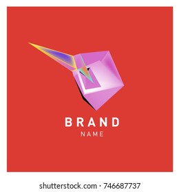 Abstract Vector Geometric 3d gradient Logo Brand Company Design Template