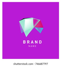 Abstract Vector Geometric 3d gradient Logo Brand Company Design Template