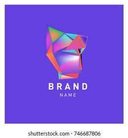 Abstract Vector Geometric 3d gradient Logo Brand Company Design Template
