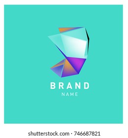 Abstract Vector Geometric 3d gradient Logo Brand Company Design Template