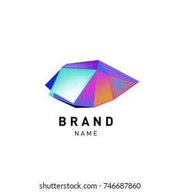Abstract Vector Geometric 3d gradient Logo Brand Company Design Template