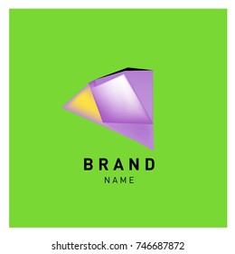 Abstract Vector Geometric 3d gradient Logo Brand Company Design Template
