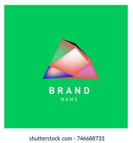 Abstract Vector Geometric 3d gradient Logo Brand Company Design Template
