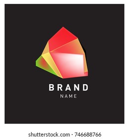 Abstract Vector Geometric 3d gradient Logo Brand Company Design Template