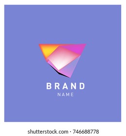 Abstract Vector Geometric 3d gradient Logo Brand Company Design Template