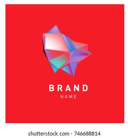 Abstract Vector Geometric 3d gradient Logo Brand Company Design Template