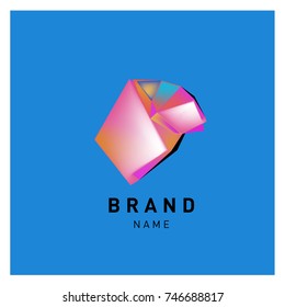 Abstract Vector Geometric 3d gradient Logo Brand Company Design Template