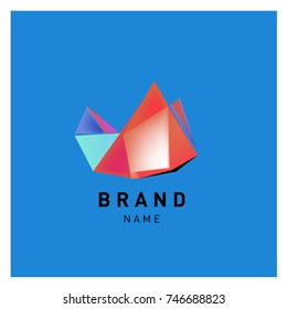 Abstract Vector Geometric 3d gradient Logo Brand Company Design Template