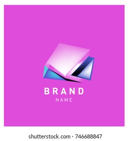 Abstract Vector Geometric 3d gradient Logo Brand Company Design Template