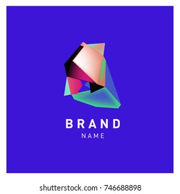 Abstract Vector Geometric 3d gradient Logo Brand Company Design Template