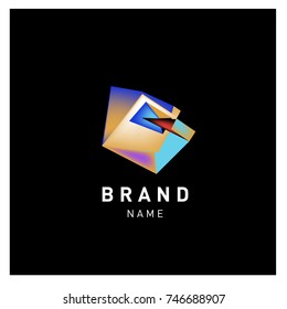Abstract Vector Geometric 3d gradient Logo Brand Company Design Template