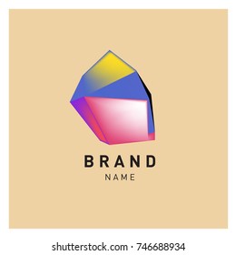 Abstract Vector Geometric 3d gradient Logo Brand Company Design Template