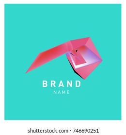 Abstract Vector Geometric 3d gradient Logo Brand Company Design Template