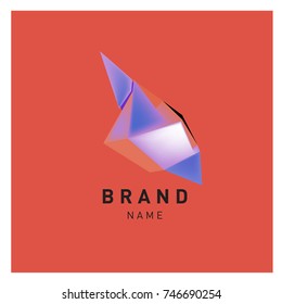 Abstract Vector Geometric 3d gradient Logo Brand Company Design Template