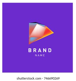 Abstract Vector Geometric 3d gradient Logo Brand Company Design Template