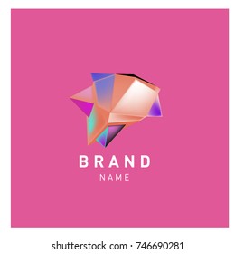 Abstract Vector Geometric 3d gradient Logo Brand Company Design Template