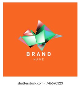 Abstract Vector Geometric 3d gradient Logo Brand Company Design Template