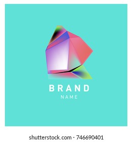 Abstract Vector Geometric 3d gradient Logo Brand Company Design Template