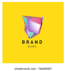 Abstract Vector Geometric 3d gradient Logo Brand Company Design Template