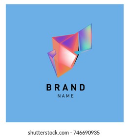 Abstract Vector Geometric 3d gradient Logo Brand Company Design Template