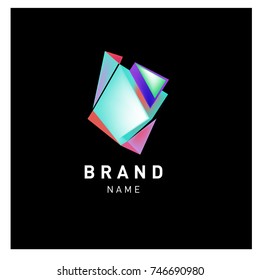 Abstract Vector Geometric 3d gradient Logo Brand Company Design Template