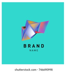 Abstract Vector Geometric 3d gradient Logo Brand Company Design Template