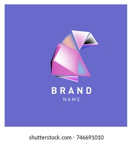 Abstract Vector Geometric 3d gradient Logo Brand Company Design Template