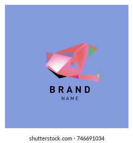Abstract Vector Geometric 3d gradient Logo Brand Company Design Template