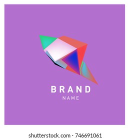 Abstract Vector Geometric 3d gradient Logo Brand Company Design Template