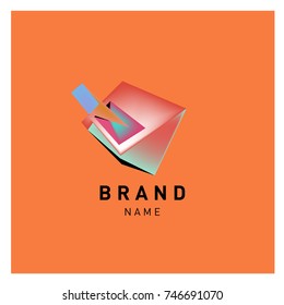 Abstract Vector Geometric 3d gradient Logo Brand Company Design Template