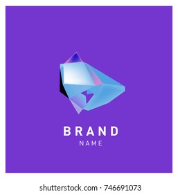Abstract Vector Geometric 3d gradient Logo Brand Company Design Template