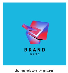 Abstract Vector Geometric 3d gradient Logo Brand Company Design Template