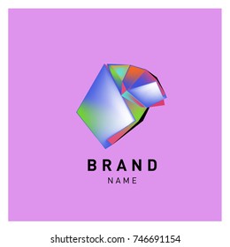 Abstract Vector Geometric 3d gradient Logo Brand Company Design Template