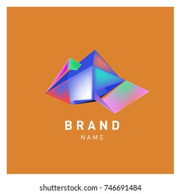 Abstract Vector Geometric 3d gradient Logo Brand Company Design Template