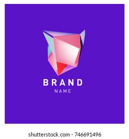 Abstract Vector Geometric 3d gradient Logo Brand Company Design Template