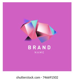 Abstract Vector Geometric 3d gradient Logo Brand Company Design Template