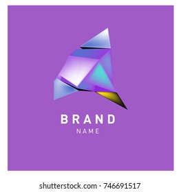 Abstract Vector Geometric 3d gradient Logo Brand Company Design Template