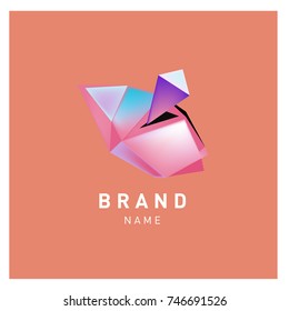 Abstract Vector Geometric 3d gradient Logo Brand Company Design Template