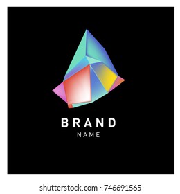 Abstract Vector Geometric 3d gradient Logo Brand Company Design Template