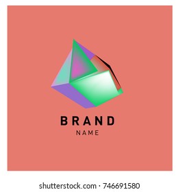 Abstract Vector Geometric 3d gradient Logo Brand Company Design Template
